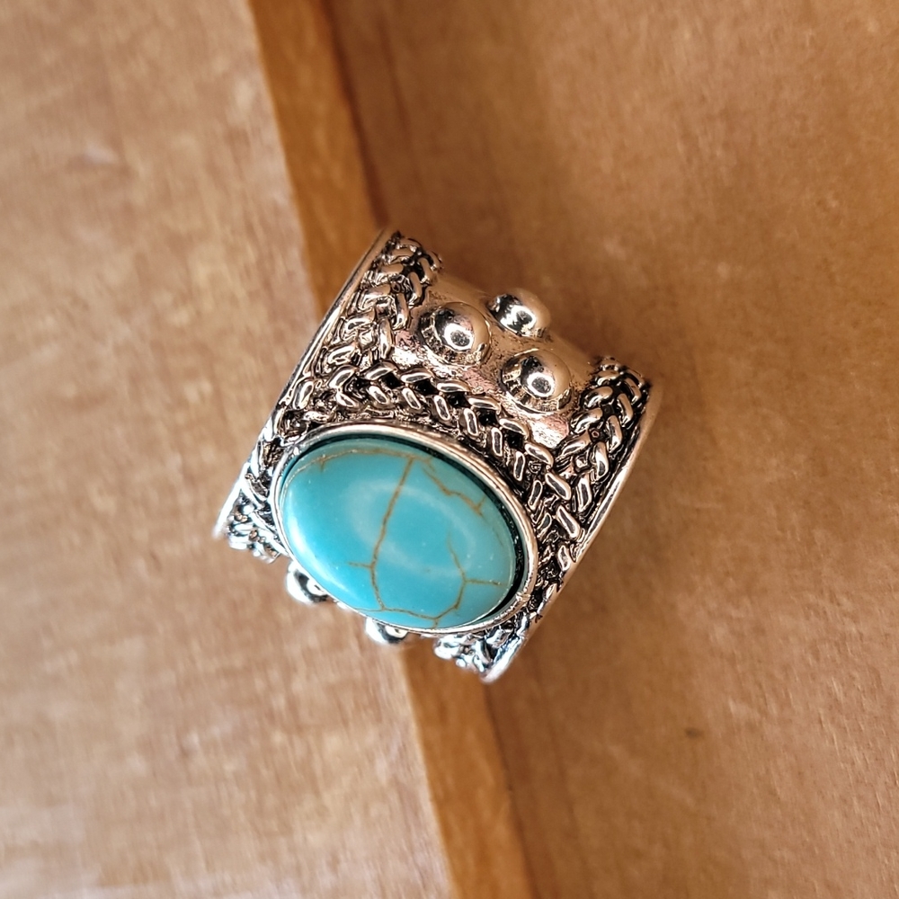Agate Bohemian Large Cuff Ring - Picture 2 of 5